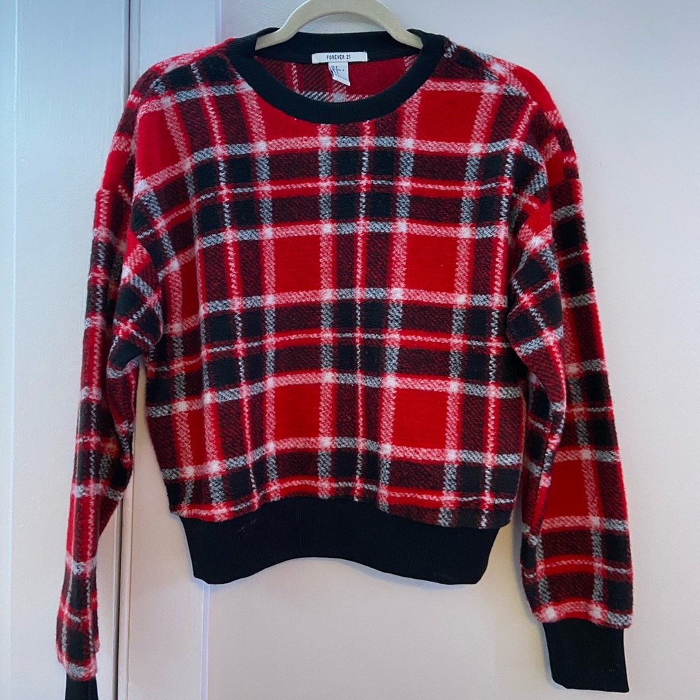 Festive plaid sweater